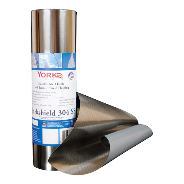 York 304 12 in. W X 240 in. L Stainless Steel Flashing Silver